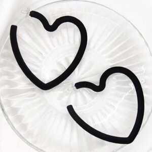 Black Heart Shaped Hoops